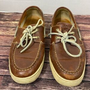 Sperry Men's Top Sider Gold Cup Boat ASV 2 Eye Brown Leather Shoes Size 9M